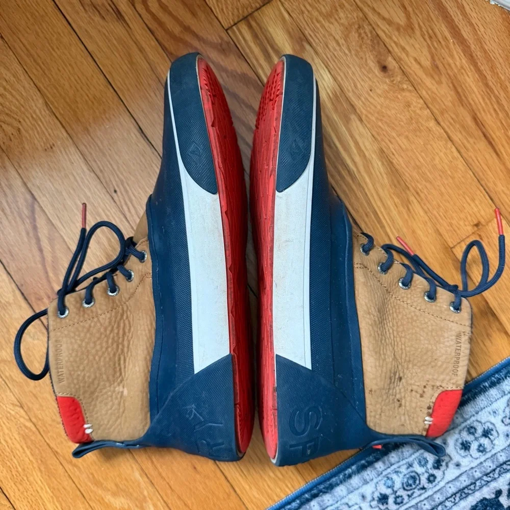 Sperry Cutwater Deck Tan/Navy Rain Mud Men’s Outdoor Boots Size 12
